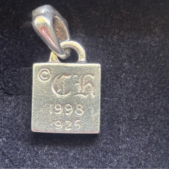 Chrome Hearts .925 Diamond Pendant Pave Signature Square Cross Frame Necklace - Picture 2 of 6